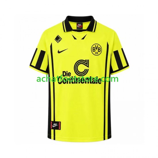 Maillot Borussia Dortmund Rétro Domicile Tenue pour Homme 1996 Manche Courte