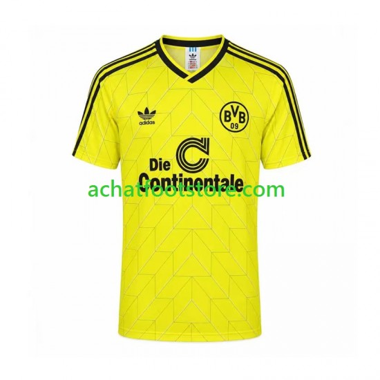 Maillot Borussia Dortmund Rétro Domicile Tenue pour Homme 1988 Manche Courte