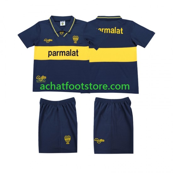 Maillot CA Boca Juniors Rétro Domicile Tenue pour Enfant 1993 1995 Manche Courte