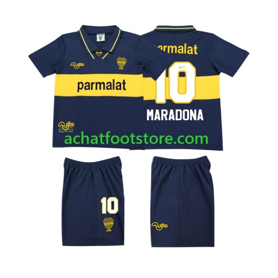 Maillot CA Boca Juniors MARADONA 10 Rétro Domicile Tenue pour Enfant 1993 1995 Manche Courte