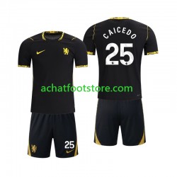 Maillot Chelsea Moises Caicedo 25 Extérieur Tenue pour Enfant 2026-2027 Manche Courte