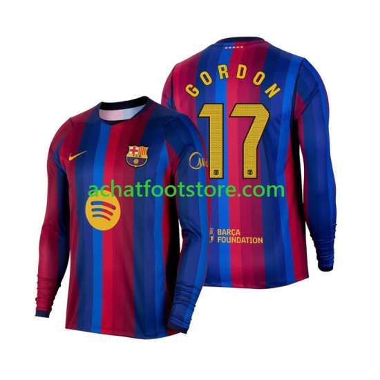 Maillot FC Barcelone Anthony Gordon 17 Domicile Tenue pour Homme 2026-2027 Manche Longue