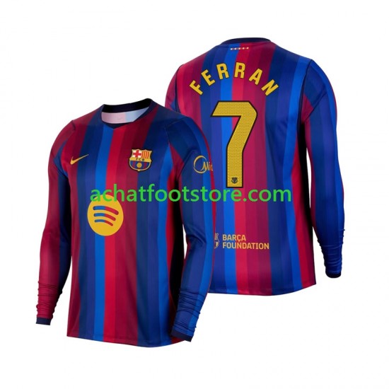 Maillot FC Barcelone Ferran Torres 7 Domicile Tenue pour Homme 2026-2027 Manche Longue