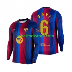 Maillot FC Barcelone Gavi 6 Domicile Tenue pour Homme 2026-2027 Manche Longue