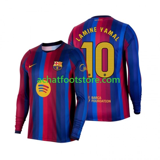 Maillot FC Barcelone Lamine Yamal 10 Domicile Tenue pour Homme 2026-2027 Manche Longue