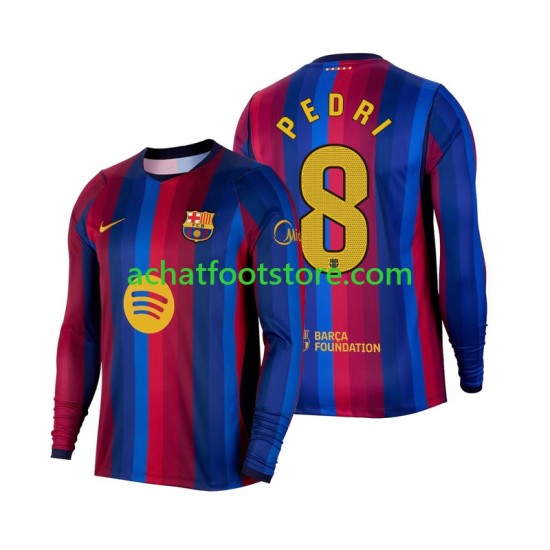 Maillot FC Barcelone Pedri 8 Domicile Tenue pour Homme 2026-2027 Manche Longue