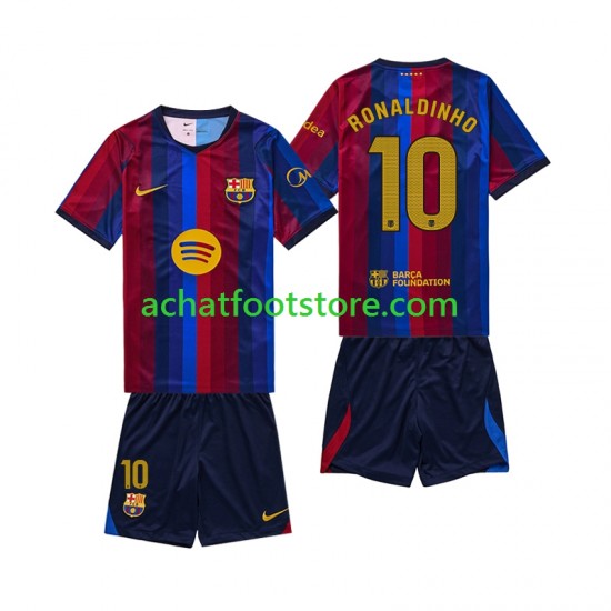 Maillot FC Barcelone RONALDINHO 10 Domicile Tenue pour Enfant 2026-2027 Manche Courte