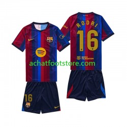 Maillot FC Barcelone Rodri 16 Domicile Tenue pour Enfant 2026-2027 Manche Courte