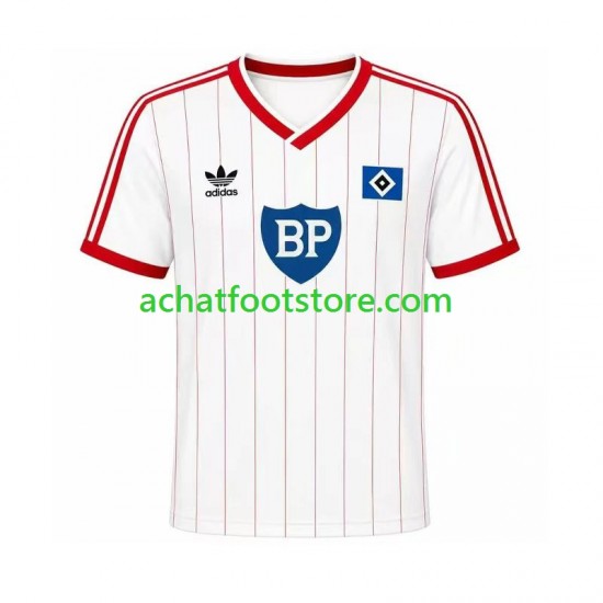 Maillot Hamburger SV Rétro Domicile Tenue pour Homme 1984 Manche Courte