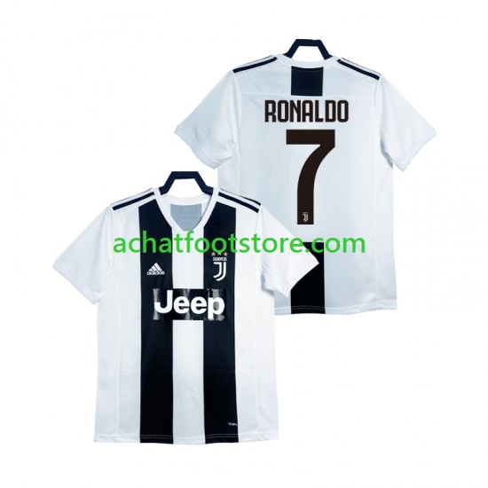 Maillot Juventus Cristiano Ronaldo Rétro Domicile Tenue pour Homme 2018 2019 Manche Courte