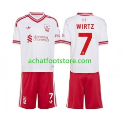 Maillot Liverpool Florian Wirtz 7 Extérieur Tenue pour Enfant 2026-2027 Manche Courte