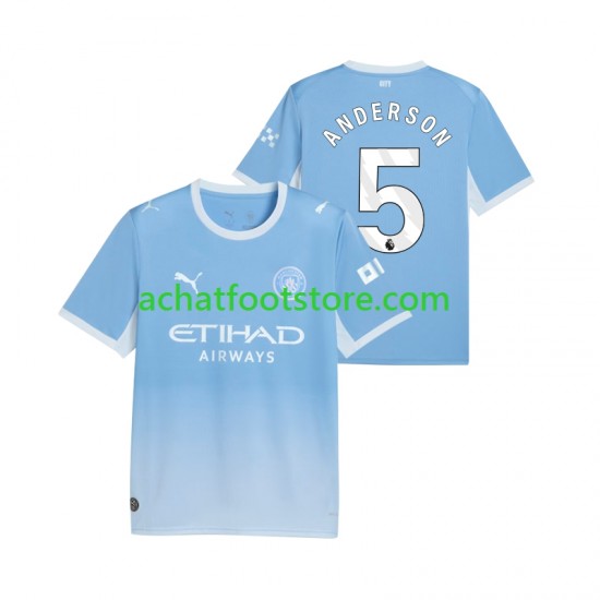 Maillot Manchester City Elliot Anderson 5 Domicile Tenue pour Homme 2026-2027 Manche Courte
