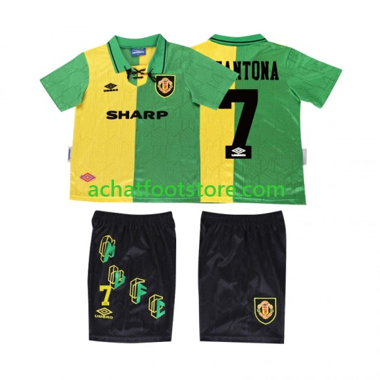 Maillot Manchester United CANTONA 7 Rétro 3ème Tenue pour Enfant 1992 1994 Manche Courte