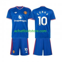 Maillot Manchester United Matheus Cunha 10 Extérieur Tenue pour Enfant 2026-2027 Manche Courte