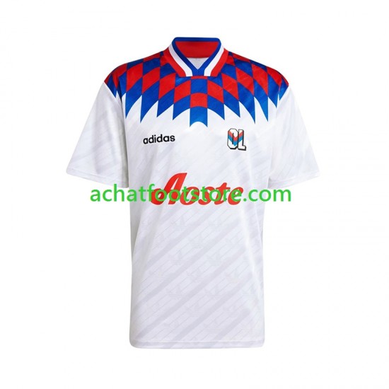 Maillot Olympique Lyonnais Rétro Domicile Tenue pour Homme 1995 1996 Manche Courte