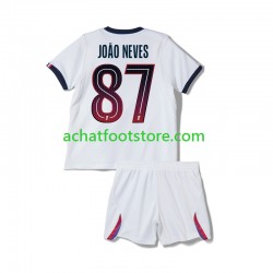 Maillot Paris Saint-Germain Joao Neves 87 Extérieur Tenue pour Enfant 2026-2027 Manche Courte