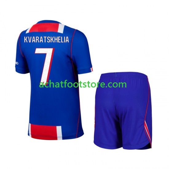 Maillot Paris Saint-Germain Khvicha Kvaratskhelia 7 Domicile Tenue pour Enfant 2026-2027 Manche Courte