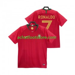 Maillot Portugal Cristiano Ronaldo 7 Rétro Domicile Tenue pour Homme 2018 Manche Courte