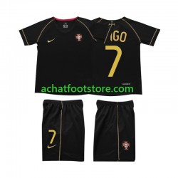 Maillot Portugal FIGO 7 Rétro Extérieur Tenue pour Enfant 2006 Manche Courte