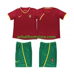 Maillot Portugal Rétro Domicile Tenue pour Enfant 2010 Manche Courte
