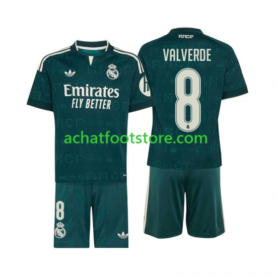 Maillot Real Madrid Federico Valverde 8 Extérieur Tenue pour Enfant 2026-2027 Manche Courte