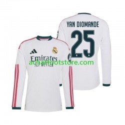Maillot Real Madrid Yan Diomande 25 Domicile Tenue pour Homme 2026-2027 Manche Longue