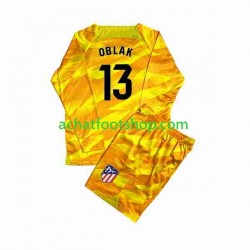 Maillot Atlético Madrid Jan Oblak 13 Orangecolor Gardien pour Enfant 2023-2024 Manche Longue