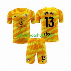 Maillot Atlético Madrid Jan Oblak 13 Orangecolor Gardien pour Enfant 2023-2024 Manche Courte