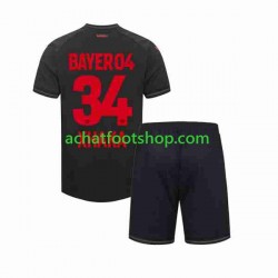 Maillot Bayer 04 Leverkusen Granit Xhaka 34 Domicile Tenue pour Enfant 2023-2024 Manche Courte