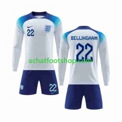 Maillot Angleterre Bellingham 22 Domicile Tenue pour Enfant Coupe du Monde 2022 Manche Longue