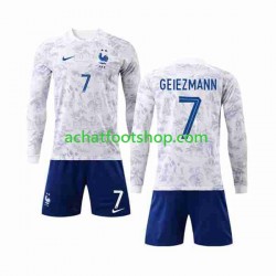 Maillot France Griezmann 7 Extérieur Tenue pour Enfant Coupe du Monde 2022 Manche Longue