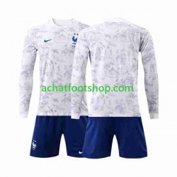 Maillot France Extérieur Tenue pour Enfant Coupe du Monde 2022 Manche Longue