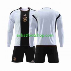 Maillot Allemagne Domicile Tenue pour Enfant Coupe du Monde 2022 Manche Longue