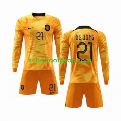 Maillot Pays-Bas De Jong 21 Domicile Tenue pour Enfant Coupe du Monde 2022 Manche Longue Maillot Pays-Bas De Jong 21 Domicile Tenue pour Enfant Coupe du Monde 2022 Manche Longue