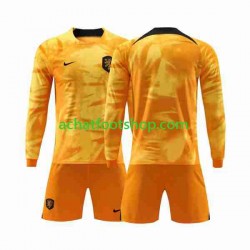 Maillot Pays-Bas Domicile Tenue pour Enfant Coupe du Monde 2022 Manche Longue Maillot Pays-Bas Domicile Tenue pour Enfant Coupe du Monde 2022 Manche Longue