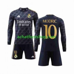 Maillot Real Madrid Modrić Luka 10 Extérieur Tenue pour Enfant 2023-2024 Manche Longue