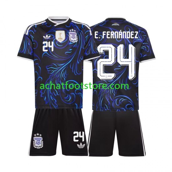 Maillot Argentine Enzo Fernandez 24 Extérieur Tenue pour Enfant Coupe du Monde 2026 Manche Courte