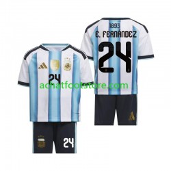 Maillot Argentine Enzo Fernandez 24 Domicile Tenue pour Enfant Coupe du Monde 2026 Manche Courte