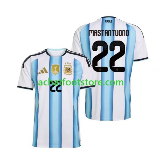 Maillot Argentine Franco Mastantuono 22 Domicile Tenue pour Homme Coupe du Monde 2026 Manche Courte