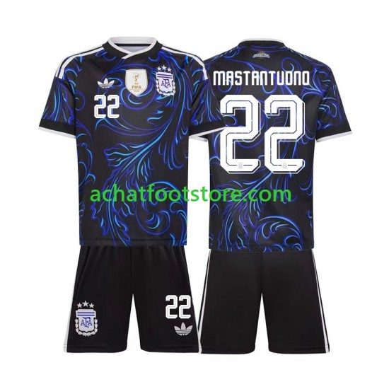 Maillot Argentine Franco Mastantuono 22 Extérieur Tenue pour Enfant Coupe du Monde 2026 Manche Courte