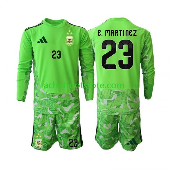 Maillot Argentine Emiliano Martinez 23 Gardien 3ème Tenue pour Enfant Coupe du Monde 2026 Manche Longue