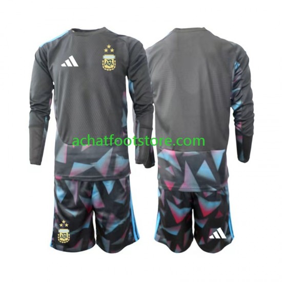 Maillot Argentine Gardien Domicile Tenue pour Enfant Coupe du Monde 2026 Manche Longue