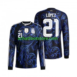 Maillot Argentine Jose Manuel Lopez 21 Extérieur Tenue pour Homme Coupe du Monde 2026 Manche Longue