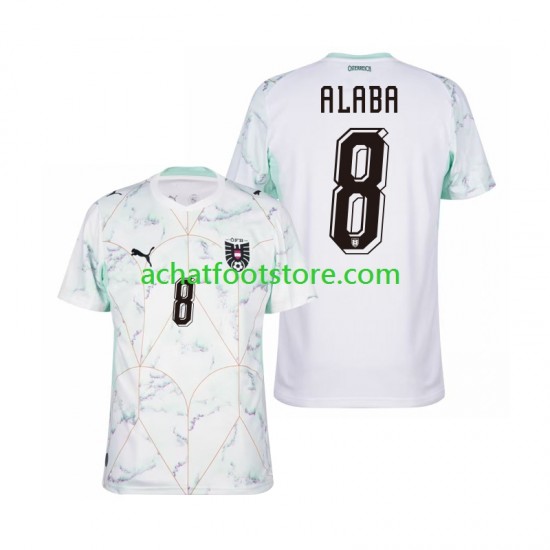 Maillot Autriche David Alaba 8 Extérieur Tenue pour Homme Coupe du Monde 2026 Manche Courte