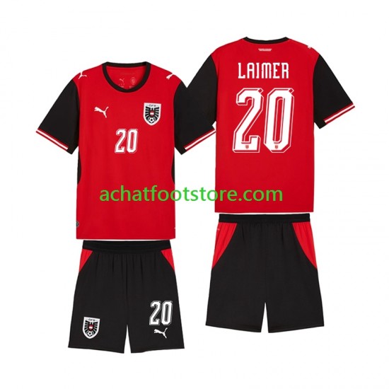 Maillot Autriche Konrad Laimer 20 Domicile Tenue pour Enfant Coupe du Monde 2026 Manche Courte