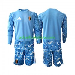 Maillot Belgique Gardien Domicile Tenue pour Enfant Coupe du Monde 2026 Manche Longue