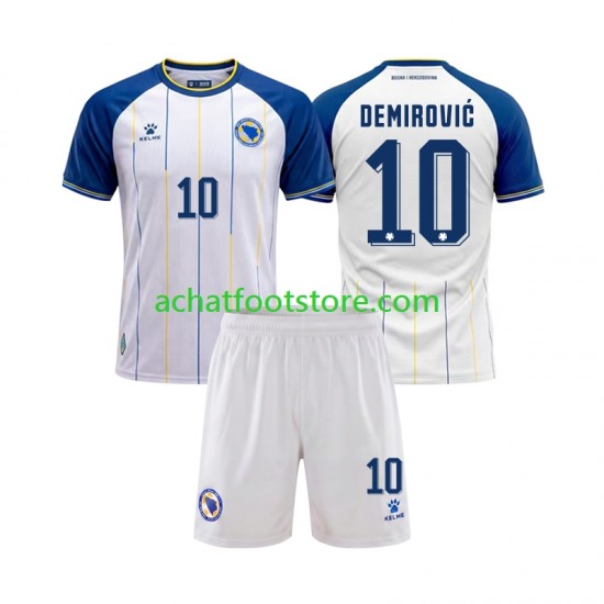 Maillot Bosnie-Herzégovine Ermedin Demirovic 10 Extérieur Tenue pour Enfant Coupe du Monde 2026 Manche Courte