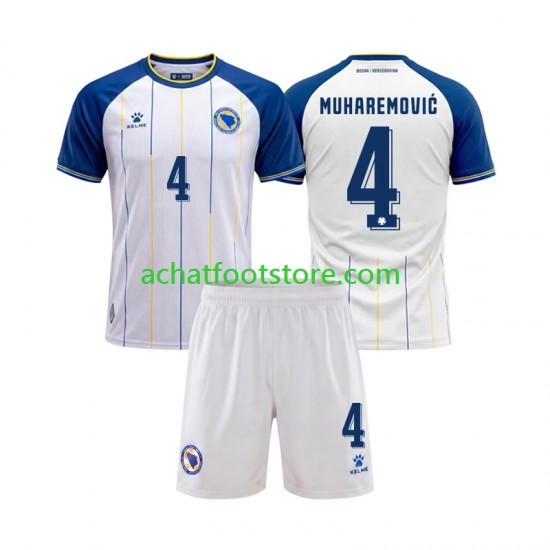 Maillot Bosnie-Herzégovine Tarik Muharemovic 4 Extérieur Tenue pour Enfant Coupe du Monde 2026 Manche Courte