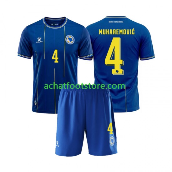 Maillot Bosnie-Herzégovine Tarik Muharemovic 4 Domicile Tenue pour Enfant Coupe du Monde 2026 Manche Courte