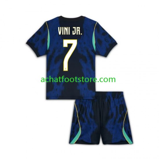Maillot Brésil Vinicius Junior 7 Extérieur Tenue pour Enfant Coupe du Monde 2026 Manche Courte